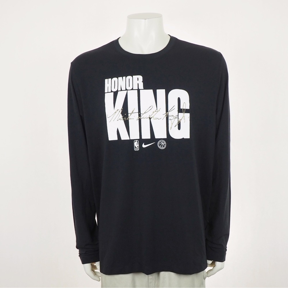 Nike Honor Martin Luther King Jr. Tee Shirt Mens XL Black NBA Dri-Fit Quote Crew